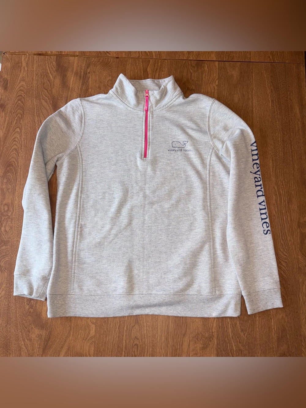 Vineyard Vines Light Gray Turtleneck sweatshirt with Navy Whale